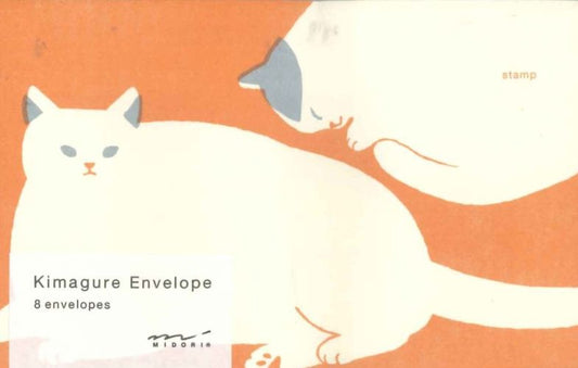 【メール便ＯＫ】ミドリ　封筒　きまぐれネコ柄　20598-006