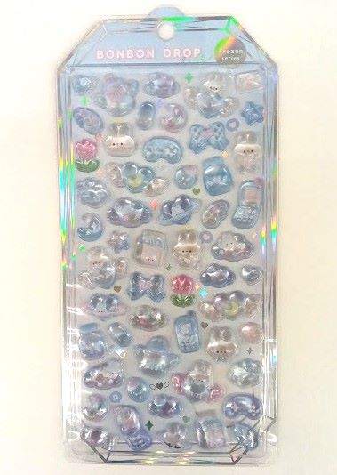 【メール便ＯＫ】クーリア　ボンボンドロップシール　うさぎ水色　 91252