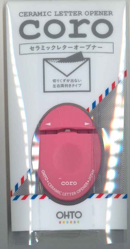 【メール便ＯＫ】オート セラミック レターオープナー coro CLO-700C-PK ピンク　[4971516014095]